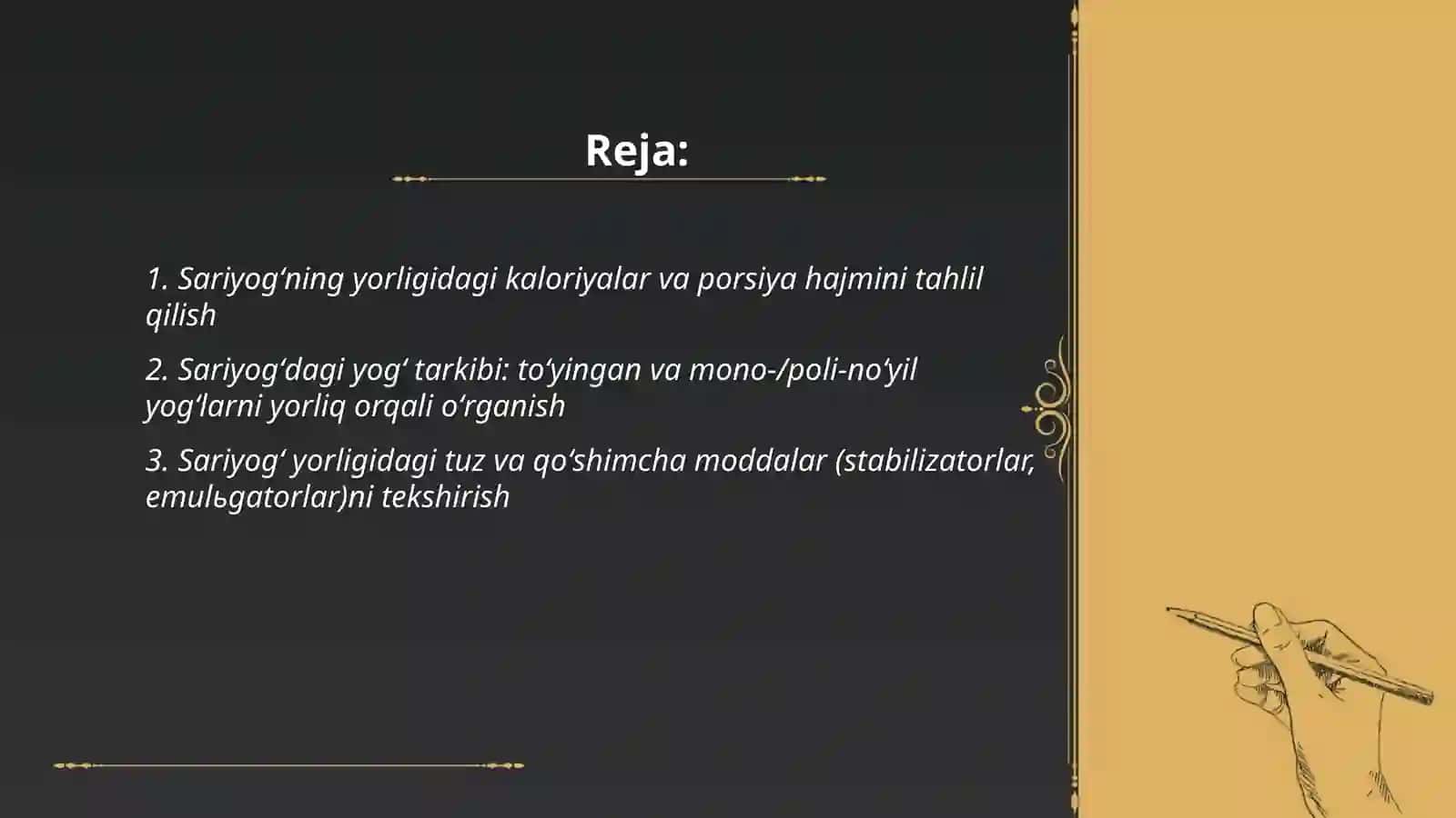 Oziq-ovqat mahsulotlarining tarkibi, foydali va zararli hususiyatlarini yorliqlar orqali órganish 2