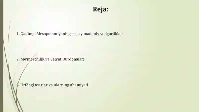 Qadimgi Mesopatamiyaning asosiy madaniy yodgorliklari 2