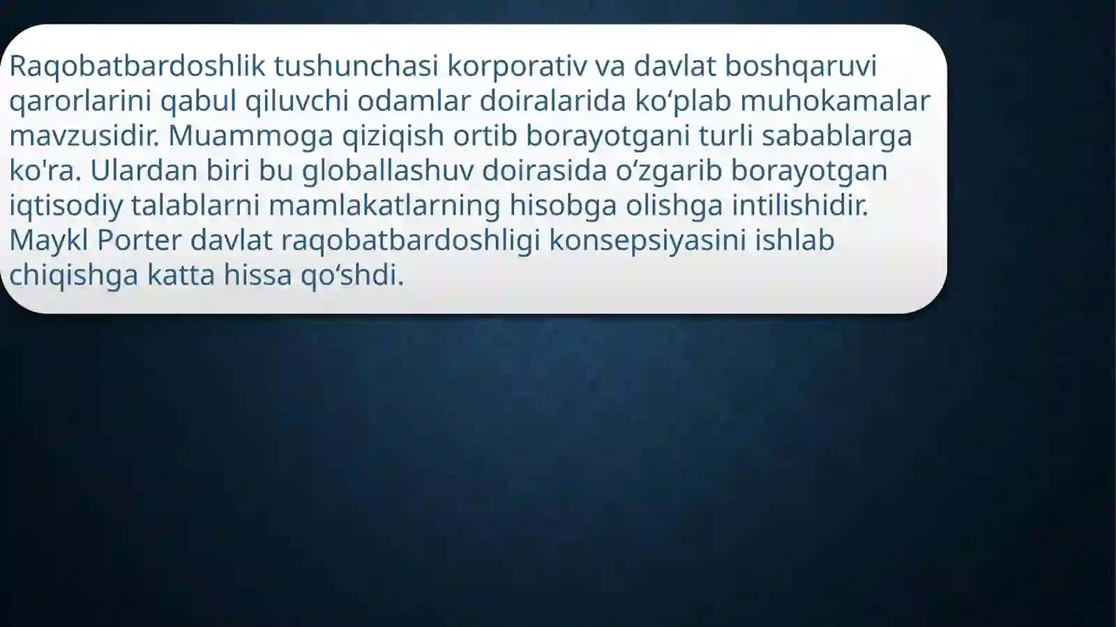 Raqobatdoshustunlik nazariyasi 2