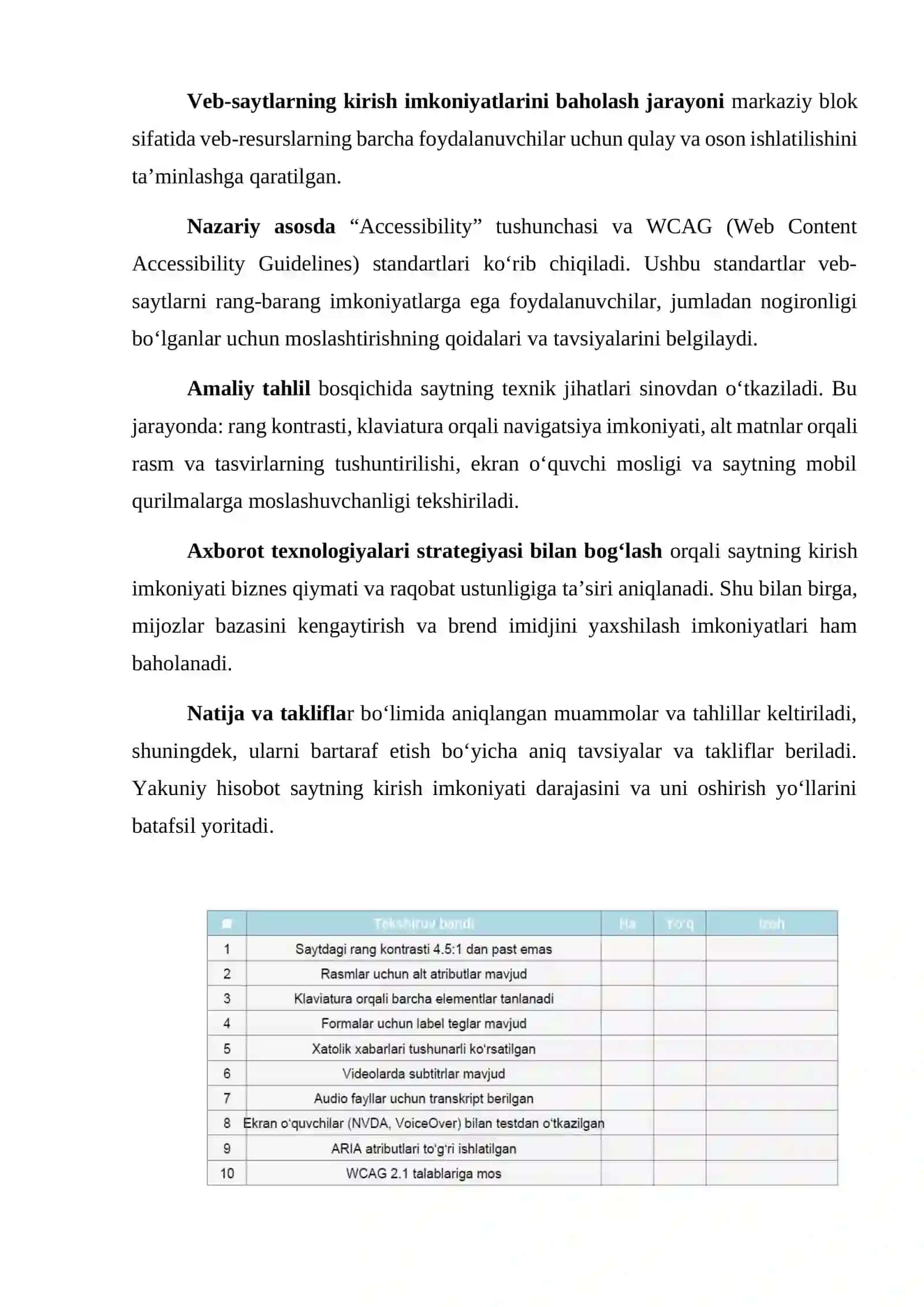 Amaliy ish. Veb-saytga kirish imkoniyatini tekshirish (Accessibility checks) 2