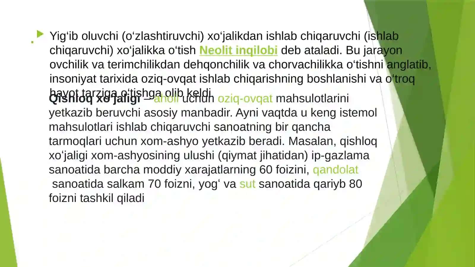 Yig’ib oluvchi xo’jalikdan ishlab chiqaruvchi xo’jalikga o’tish 2