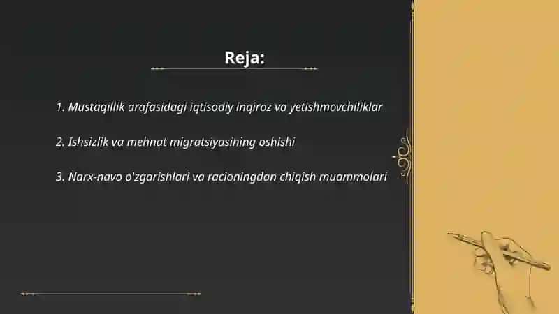 Mustaqillik Arafasidagi Iqtisodiy Inqiroz va Yetishmovchiliklar 2