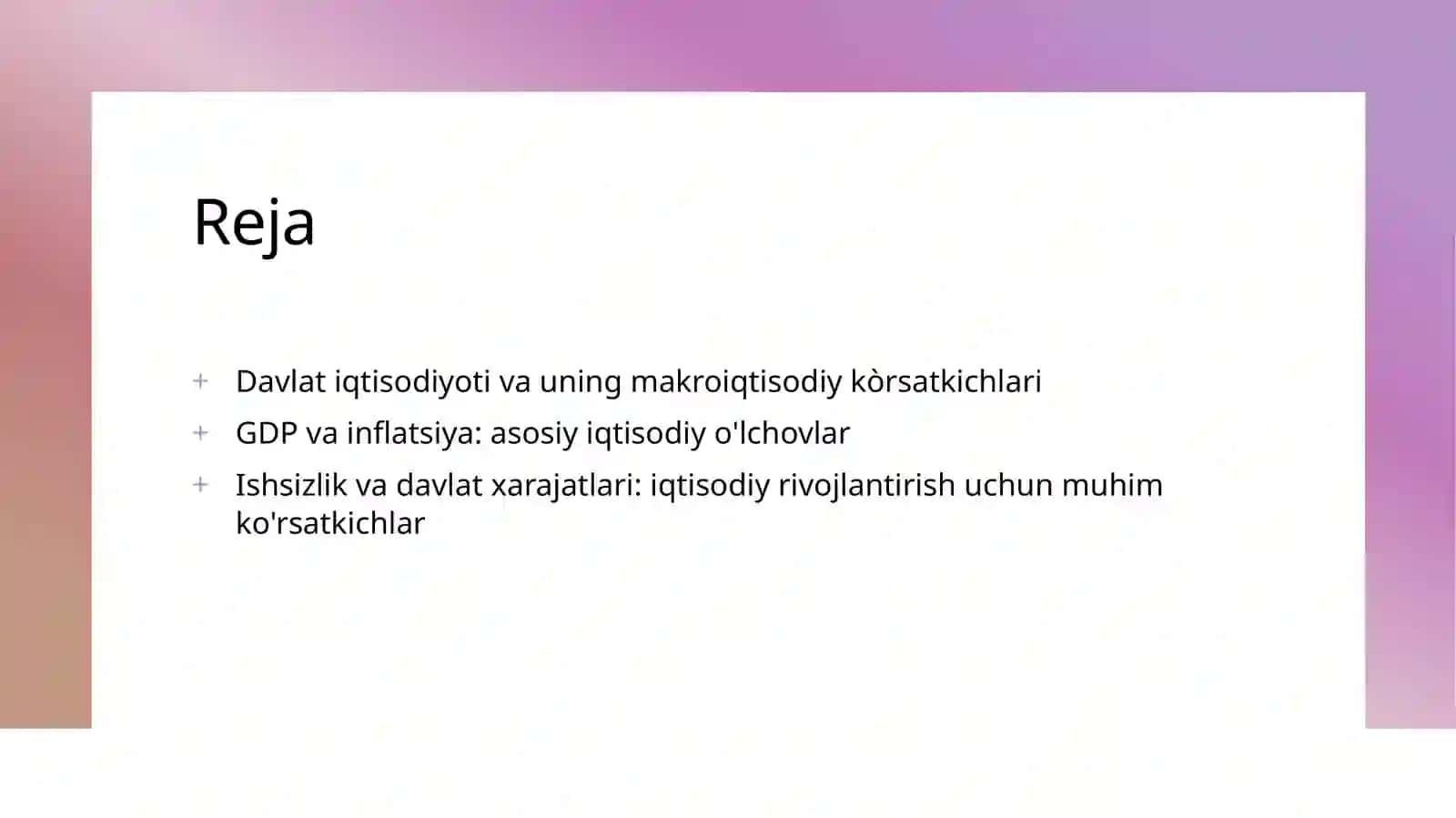 Davlat iqtisodiyoti va uning makroiqtisodiy kòrsatkichlari 2