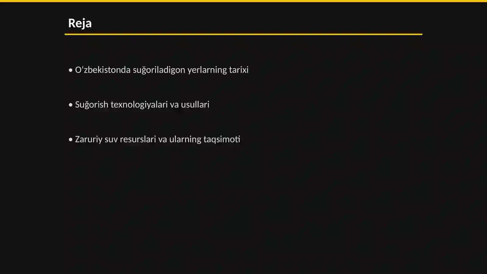 Oʻzbekistonda suğoriladigon yerlardan foydalanish va uning hozirgi holati 2