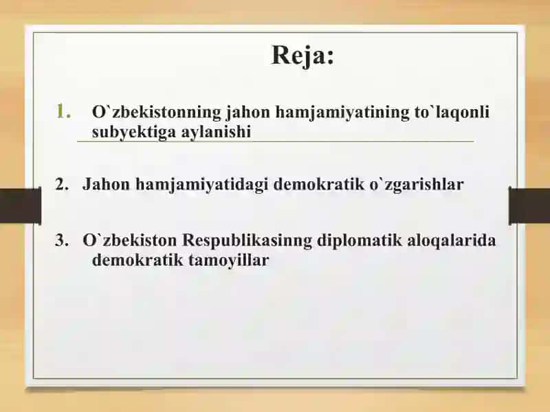 O`zbekistonning xalqaro tashkilotlar bilan hamkorlik aloqalari 2