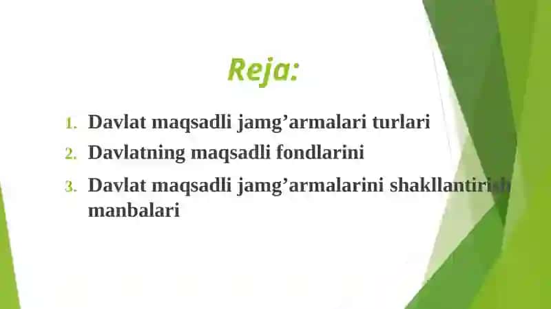 Maqsadli Jamg'armalar Tushunchasi Maqsadli Jamg’armalar Turlari 2