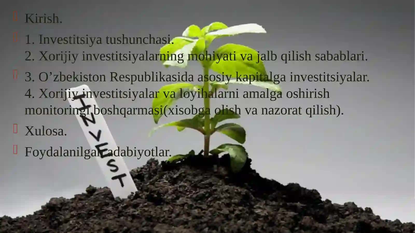 O’zbekiston iqtisodiyotida investitsiyalarning ahamiyati 2