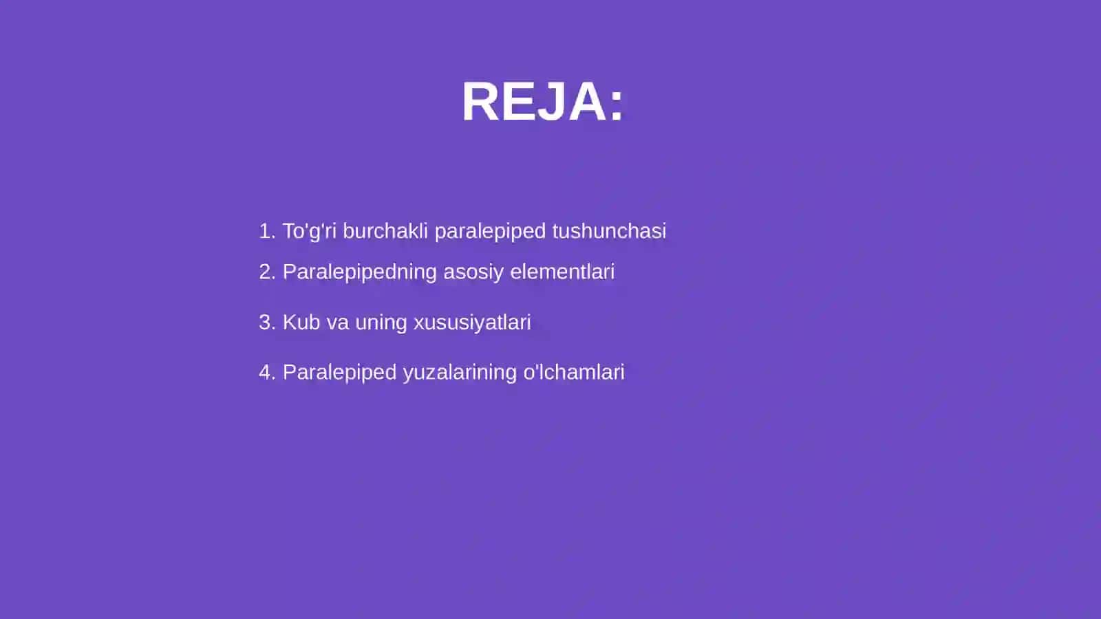 To'g'ri burchakli paralepiped kub 2
