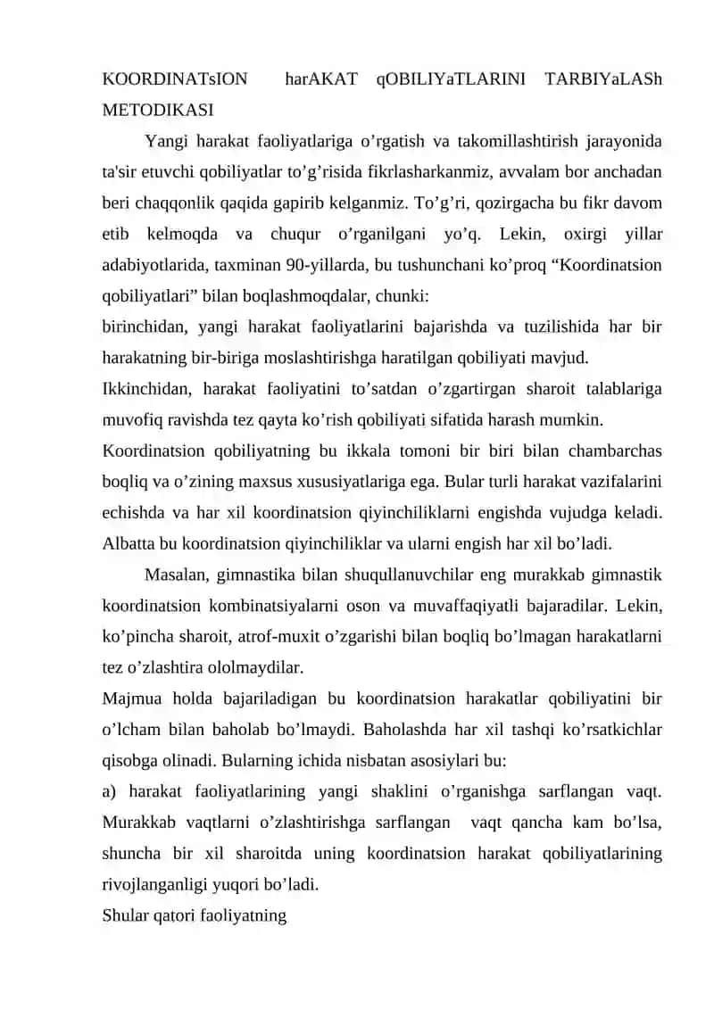 Koordinatsion qobiliyatlarini tarbiyalash mеtodikasi 2