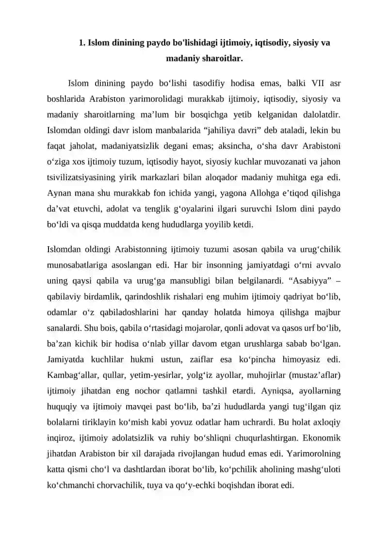 Islom dini tarixi va mohiyati 2