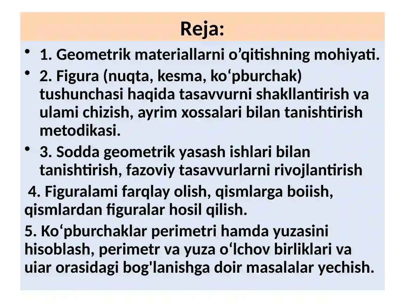 Geometrik matеriallarni o’qitish mеtodikasi 2