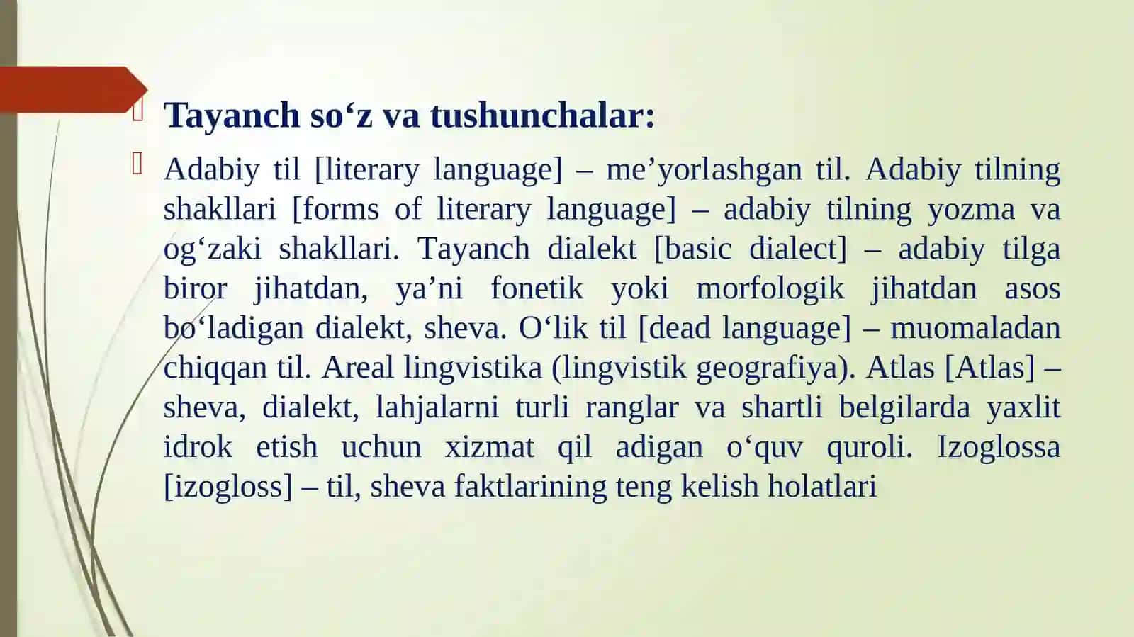 O‘zbek adabiy tili va shevalar munosabati.Areal lingvistika(Lingvogeografiya) va dialektologiya 2