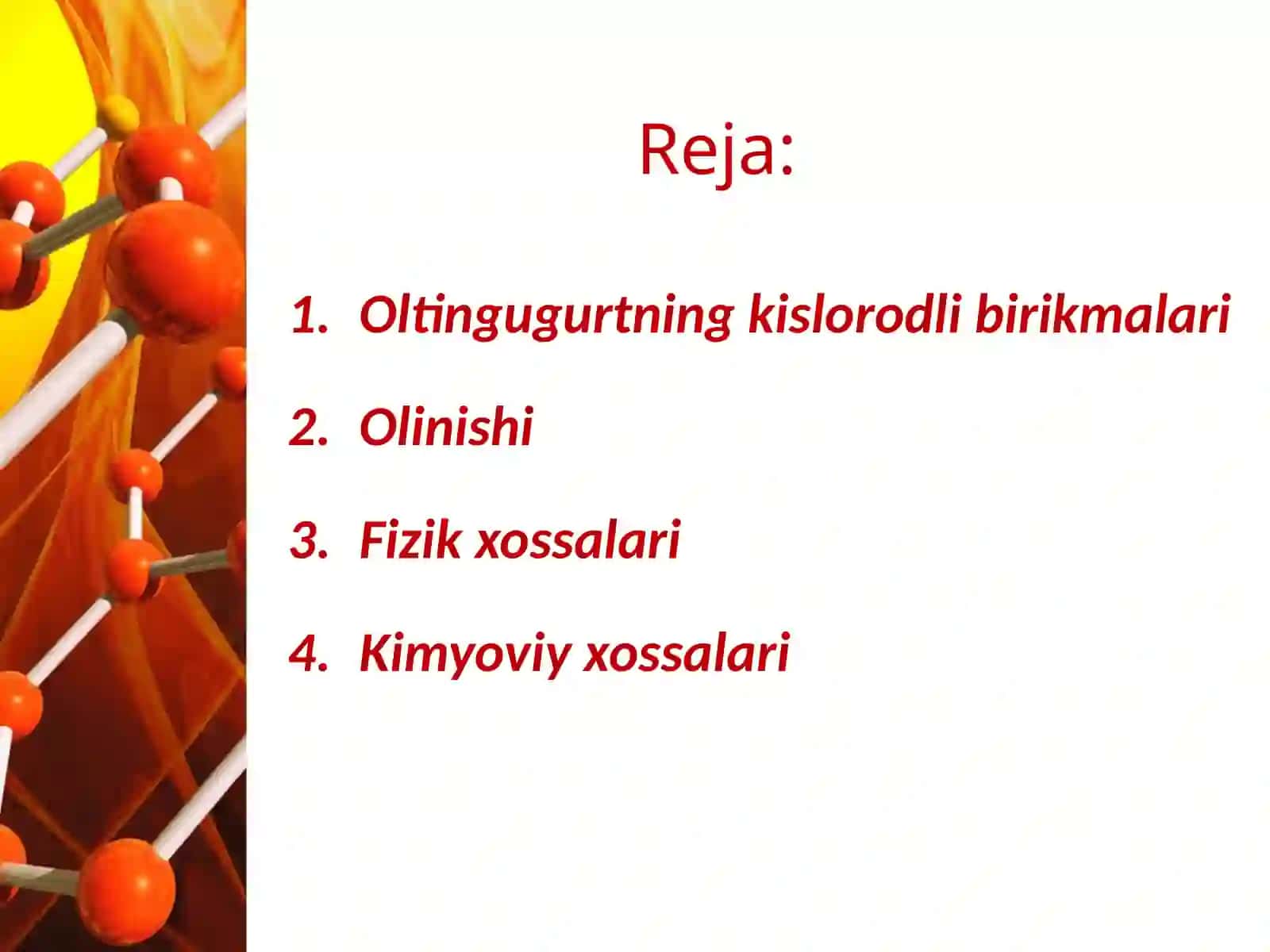 Oltingugurtnig kislorodli birikmalari 2