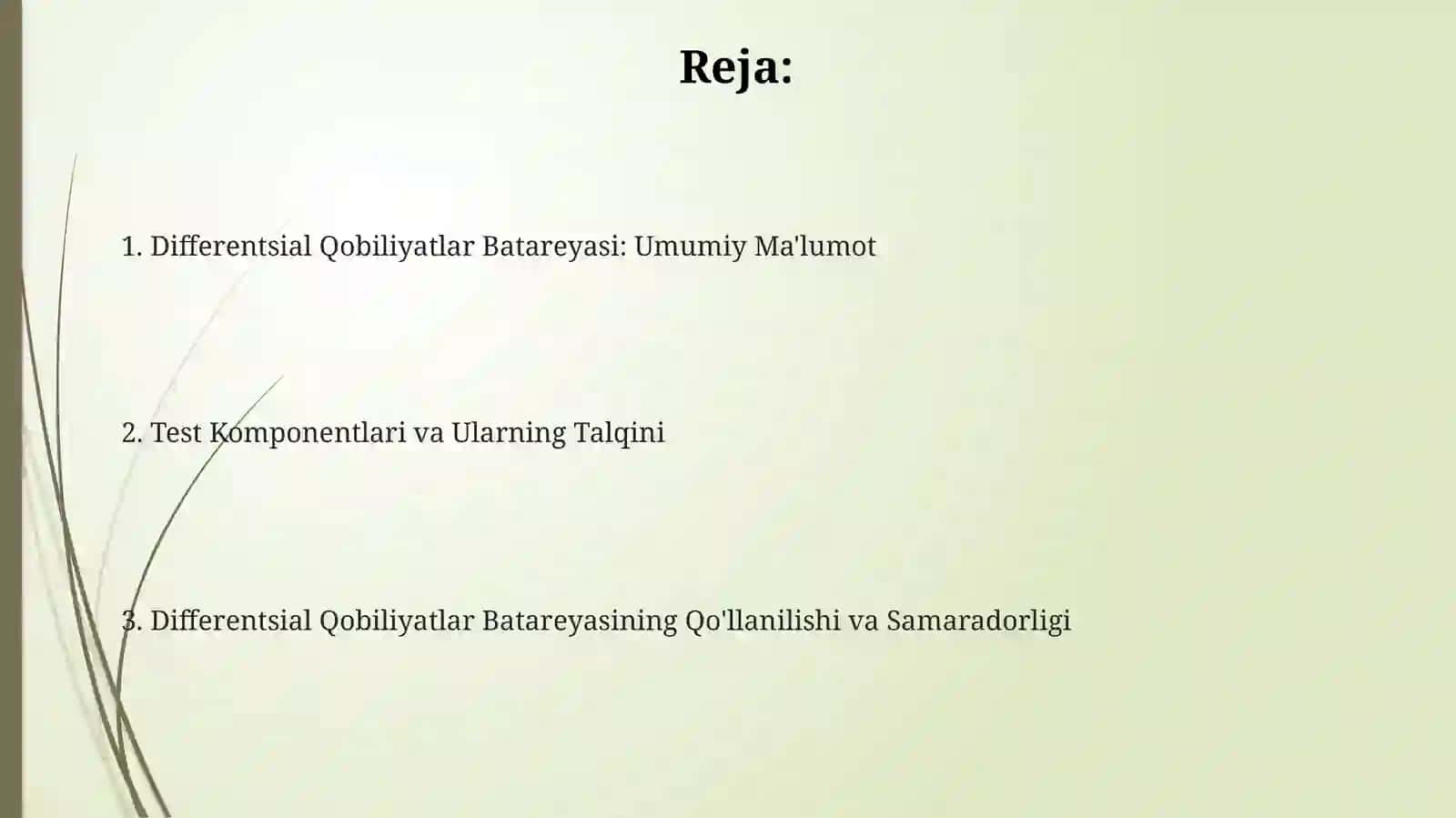 Differentsial Qobiliyatlar Batareyasi 2