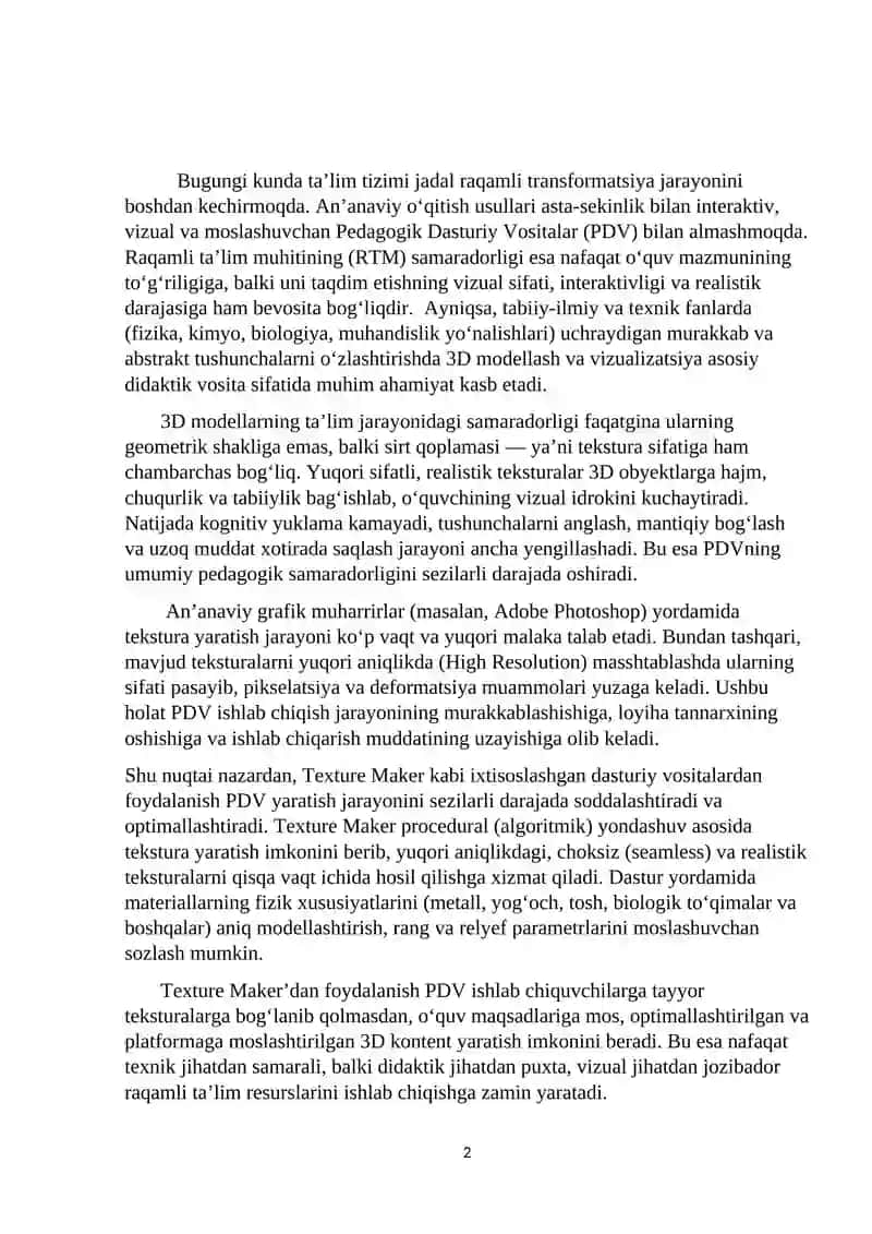 Texture Maker Dasturiy Vositasining Texnik Tavsifi va Imkoniyatlari 2