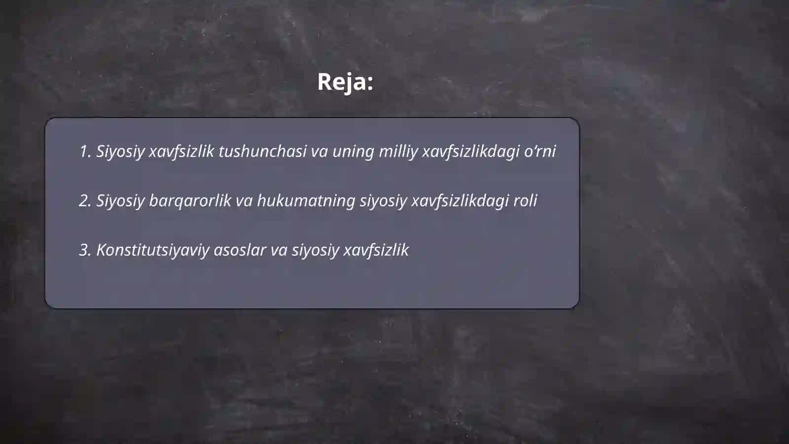 Siyosiy xavfsizlik milliy xavfsizlik sohasi sifatida 2
