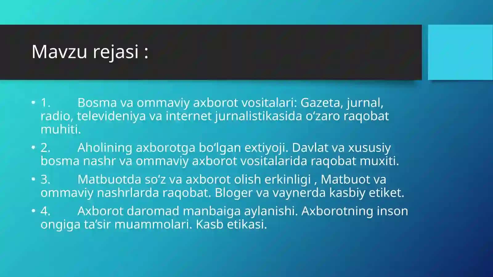 Jahon media va axborot makonida raqobat muhiti 2