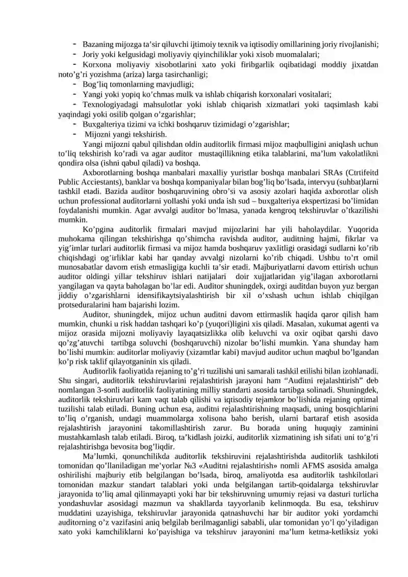 AUDITORLIK TEKSHIRUVINI REJALASHTIRISH 2