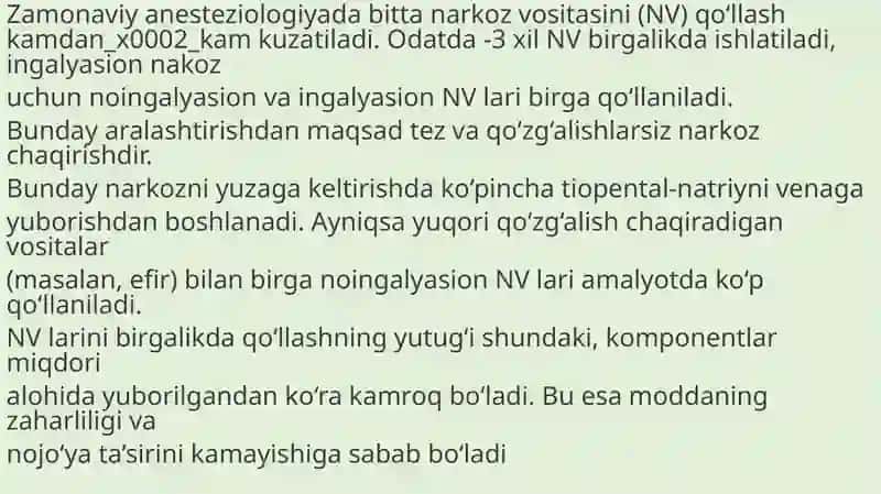 Narkoz vositalari 2