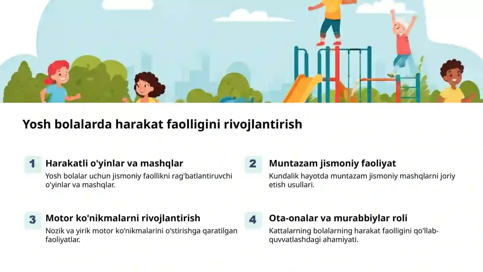 Kichkintoylar jismoniy tarbiyasi shakllari 2