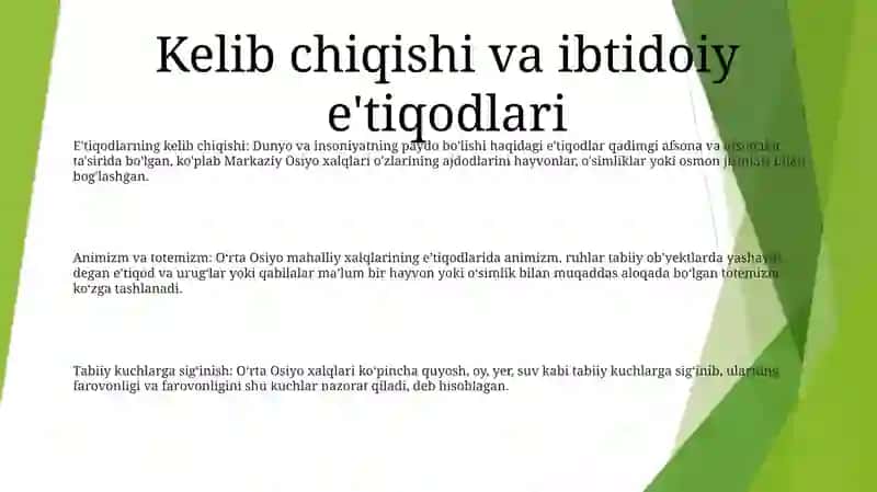 O'Rta Osiyo Xalqlari Diniy Tasavvurlarining Shakllanishi 2