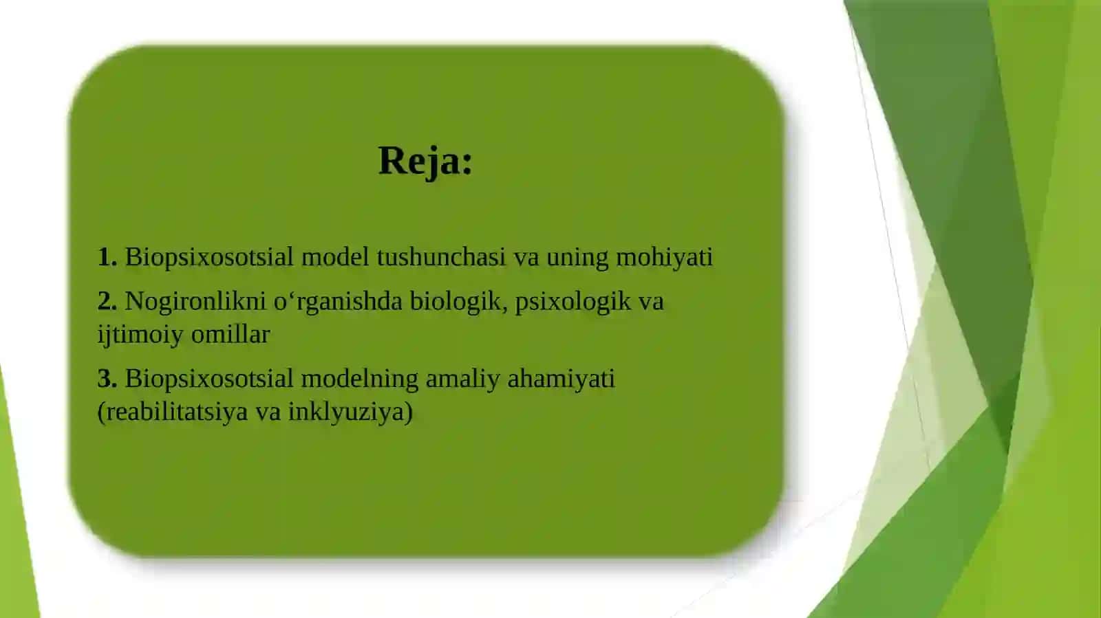 Nogironlikni o`rganishda biopsixosotsial modelning ahamiyati 2