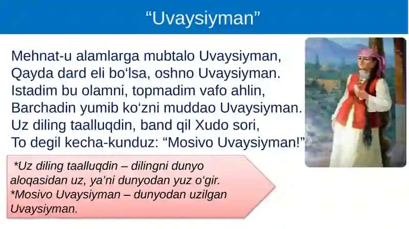 Uvaysiy she’rlari 2