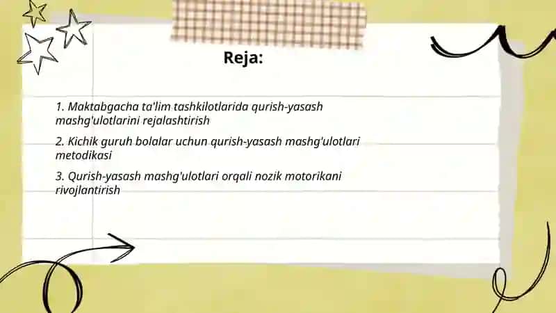 Maktabgacha taʼlim tashkilotlarida qurish-yasash mashgʻulotlari 2