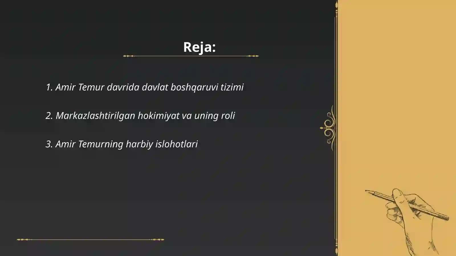 Amir Temur davlatining boshqaruvi 2