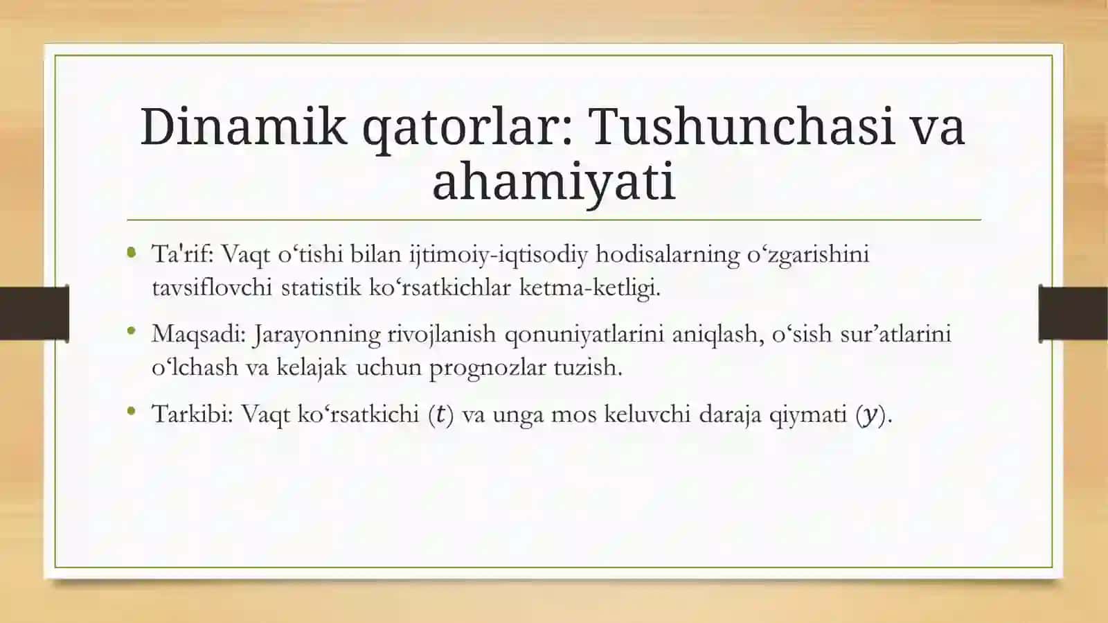 Dinamik qatorlar 2