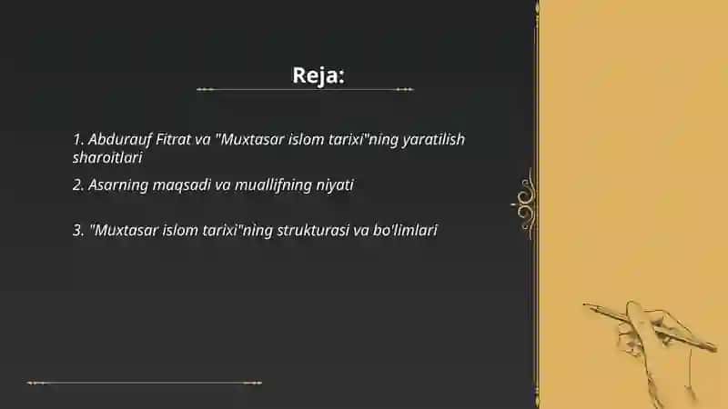 Abdurauf Fitratning "Muxtasar islom tarixi" 2