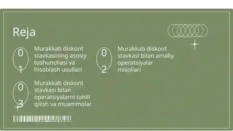 Murakkab Diskont Stavkasi Bilan Operatsiya 2