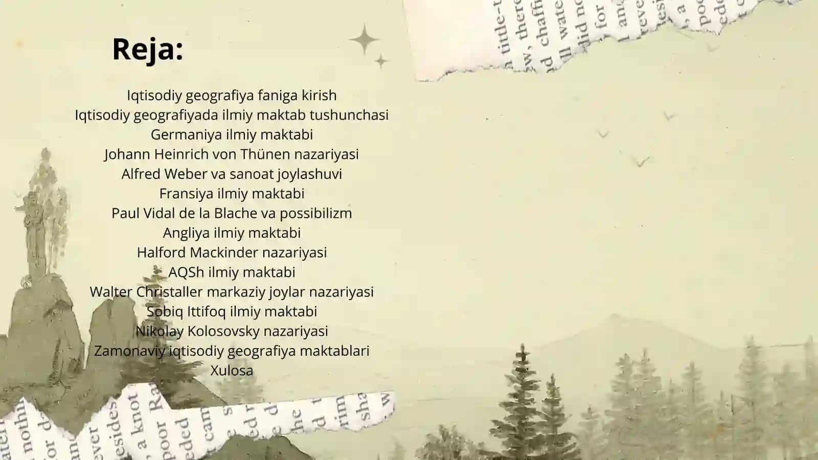 Iqtisodiy geografiyada shakllangan ilmiy maktablar 2