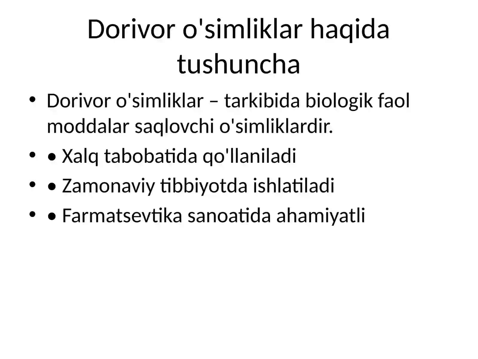 O'zbekistonning dorivor o'simliklari 2