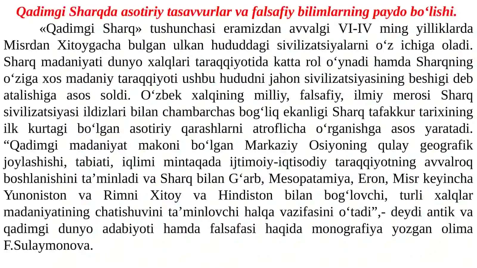 Falsafiy tafakkur taraqqiyoti bosqichlari:Sharqfalsafasi 2