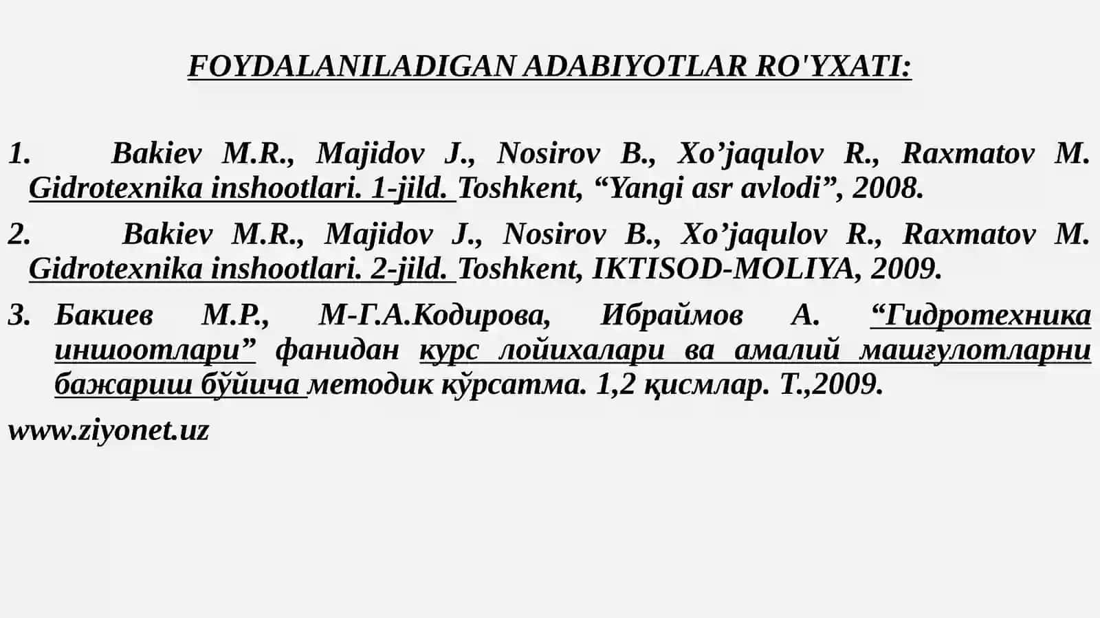 Gidrotexnika inshootlari 2
