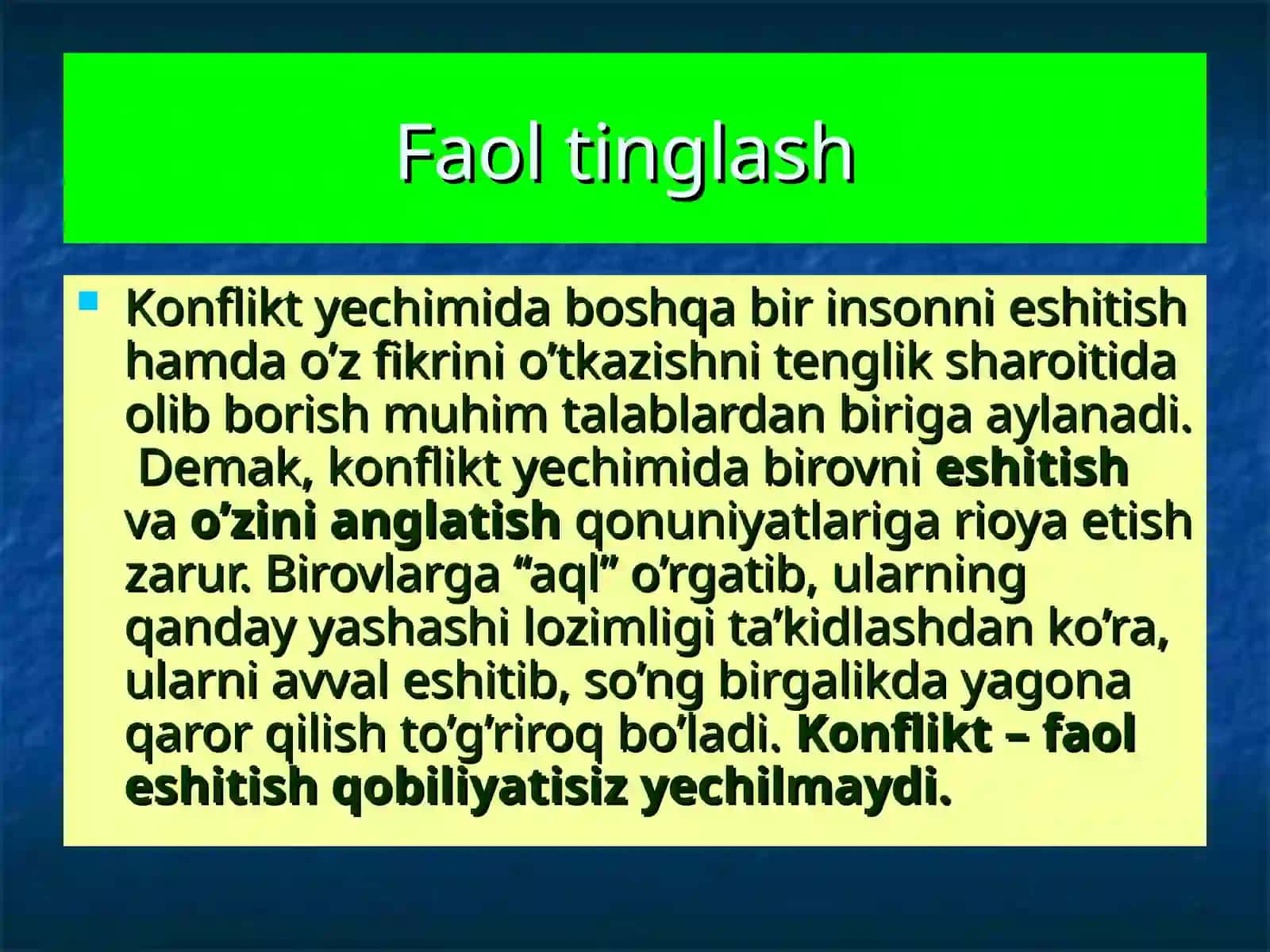Faol tinglash malakasi 2