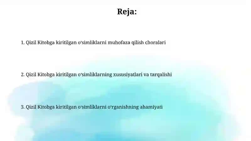 Qizil Kitobga kiritilgan oʻsimliklarni о‘rganish 2