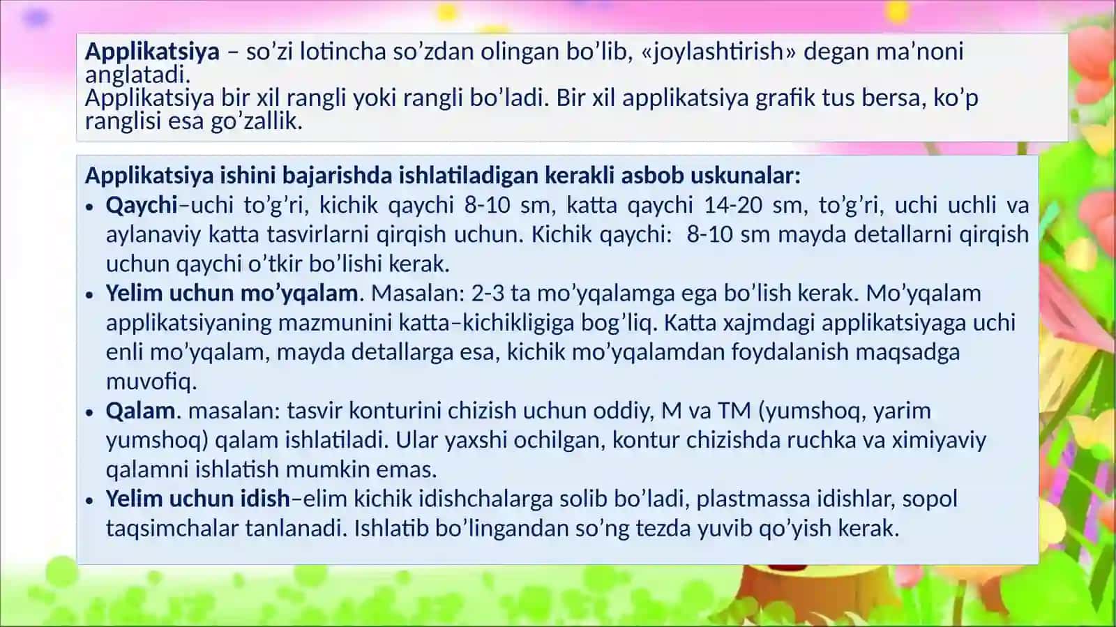 Maktabgacha yoshdagi bolalarni applikatsiya ishlariga o'rgatish 2