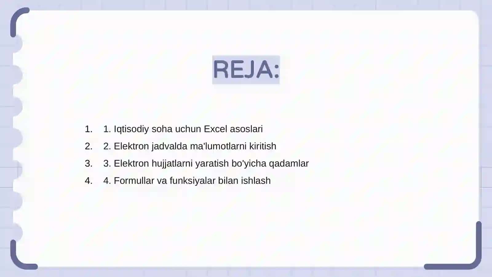 Iqtisodiy soha boʻyicha Excel asoslari 2