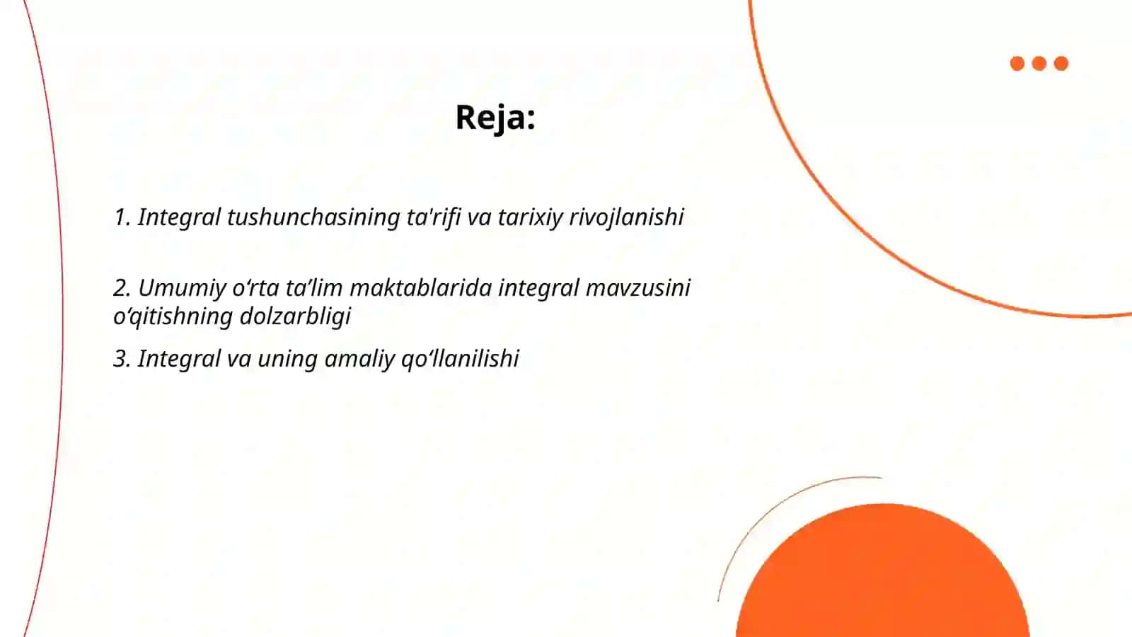 Umumiy oʻrta taʼlim maktablarida integral mavzusini oʻqitish metodikasi 2