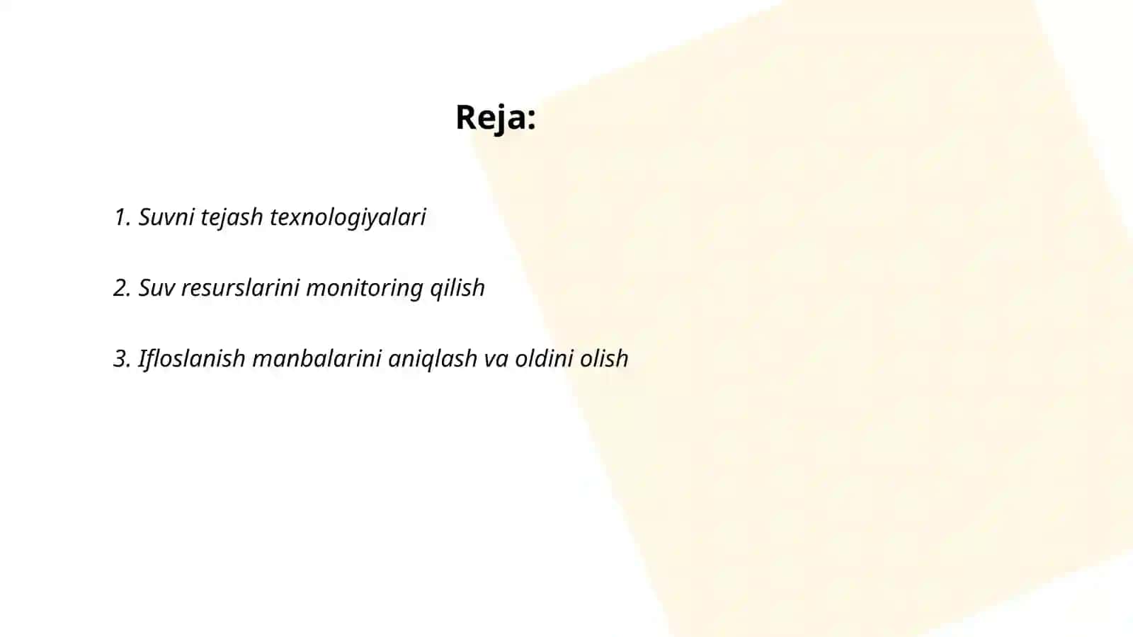 Suv resurslarini boshqarish 2