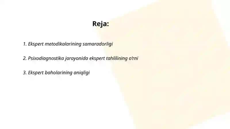Psixodiagnostikadagi ekspert metodikalarning yutuq va kamchiliklari 2