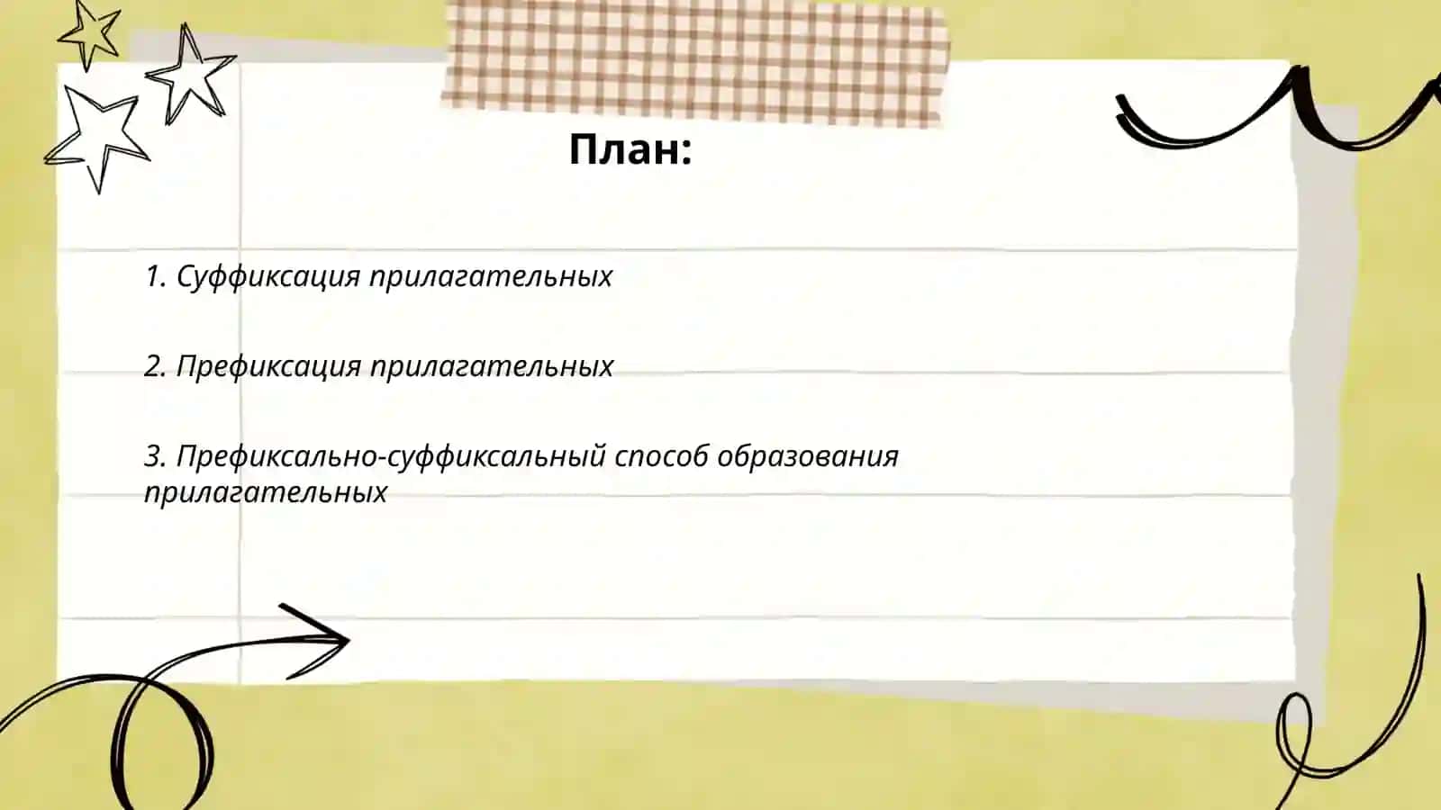 Словообразование имён прилагательных и их словообразовательные значения 2