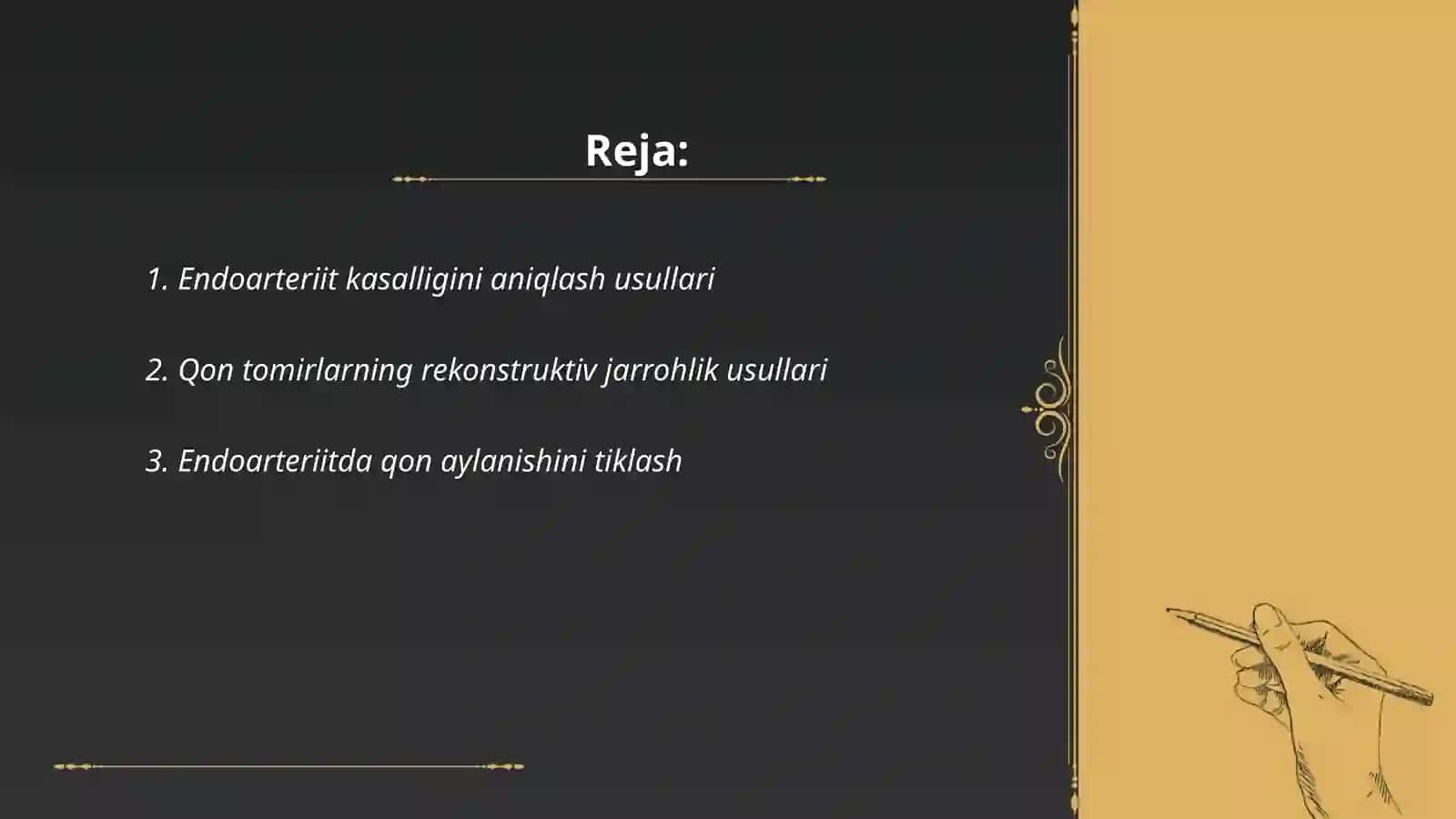 Endoarteriit xastaligini davolashda rekonstruktiv operatsiyalar 2