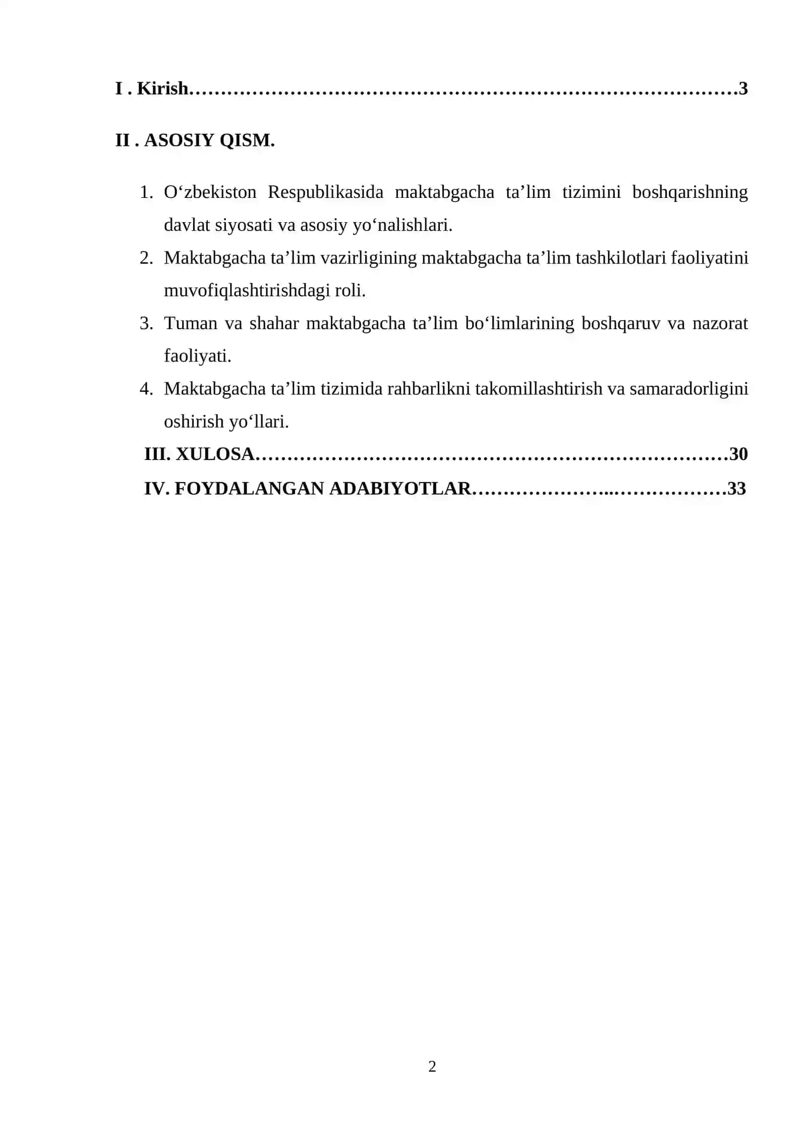Oʻzbekiston Respublikasi maktabgacha taʼlim vazirligi va maktabgacha taʼlim boʻlimlari tomonidan maktabgacha taʼlimda rahbarlik 2