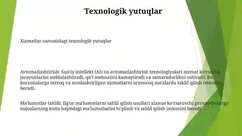 Xizmaltlar Sohasining Rivojlanjshiga Tasir Etuvchi Omillar 2
