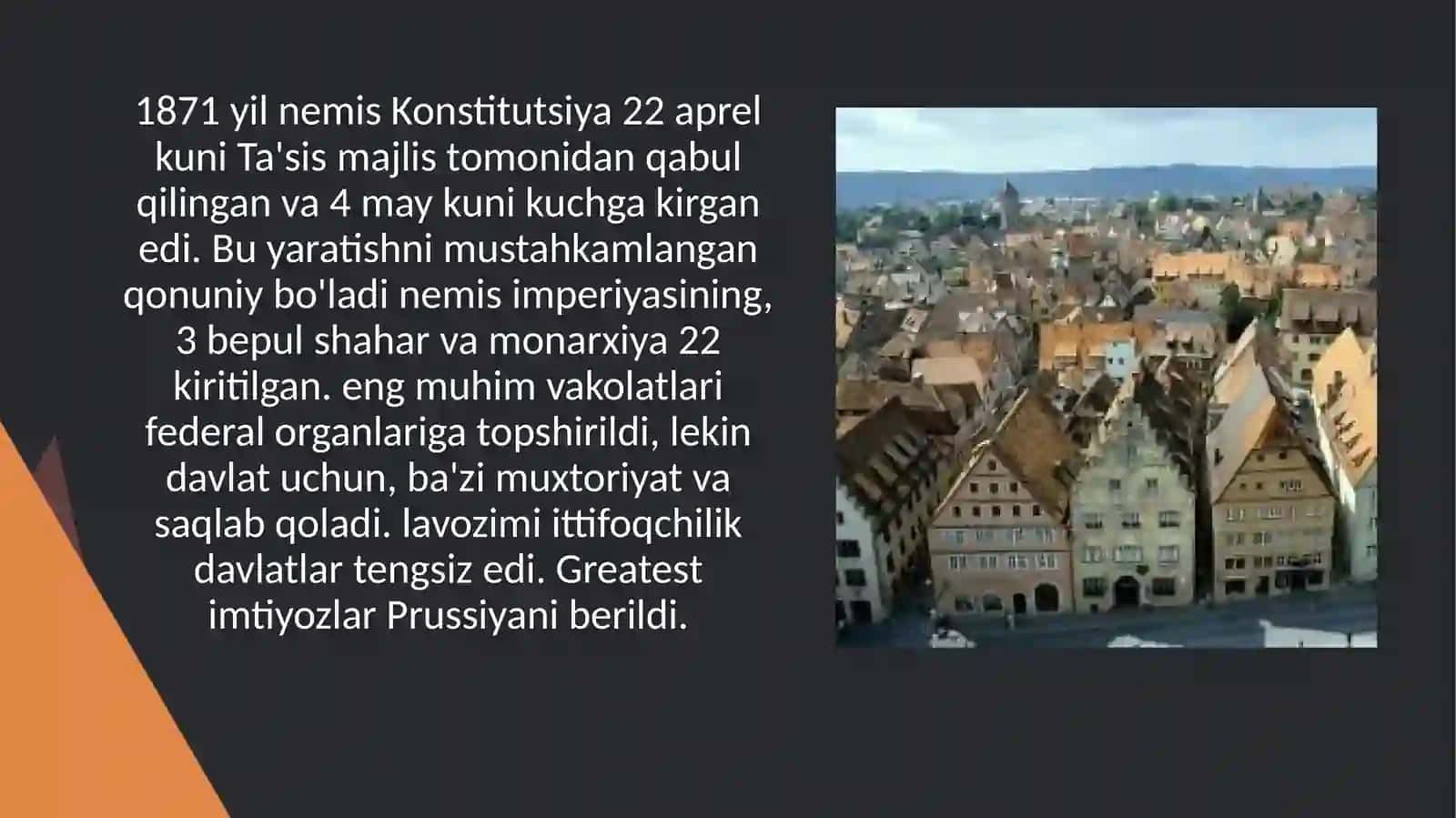 1871-yil imperiya Konstitutsiyasi. 1871-1899-yillarda Germaniya iqtisodiyotining oʻsishining sabablari 2