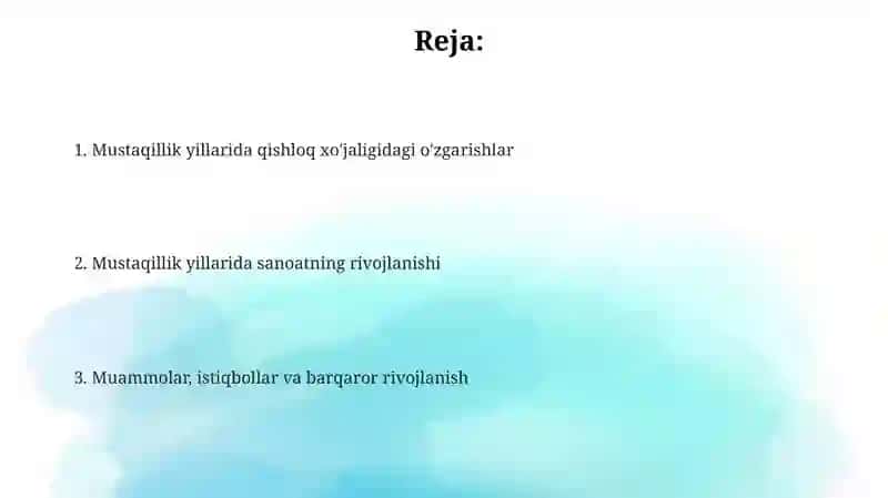 Qishloq xo'jaligidagi islohotlar va texnologiyalar 2