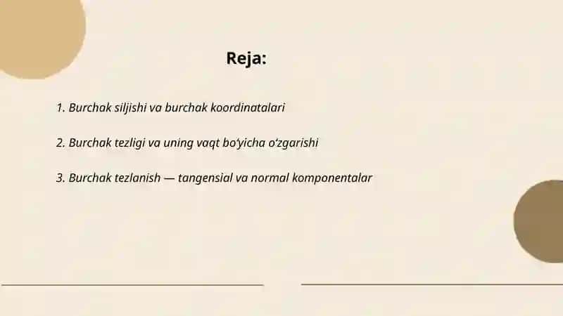 Qoʻzgʻalmas oʻq atrofida harakatlanayotgan qattiq jismlar harakati 2